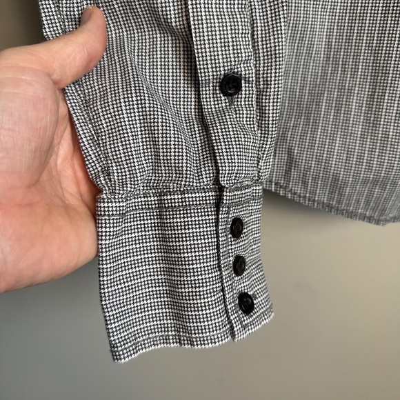 Vintage Buffalo David Bitton‎ Men's Houndstooth Button Up Shirt Gray/Black M - Picture 2 of 14
